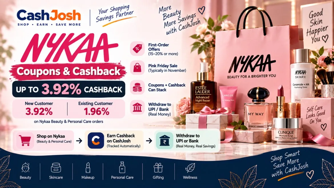 Nykaa Coupons & Cashback: Up to 3.92% (September 2026)